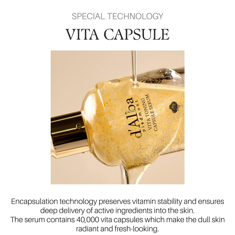 d'alba Piedmont Vita Capsule Serum — zone d'application en massage pour une peau réveillée