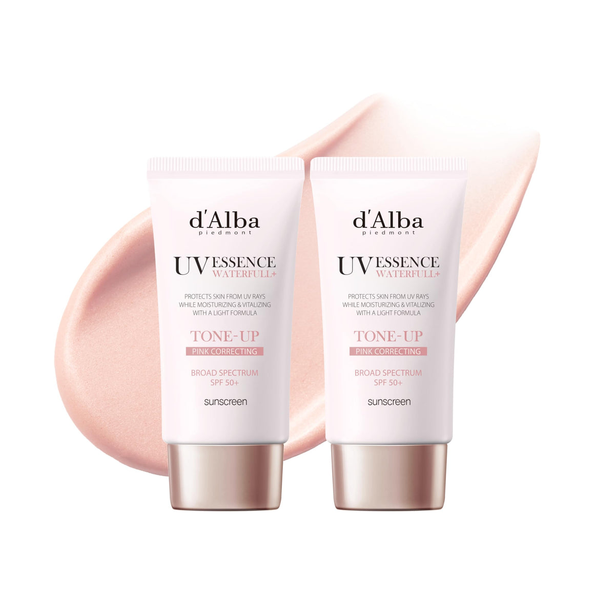 Flacon Waterfull Tone-Up de d'alba Piedmont, protection FPS50+ et hydratation longue durée