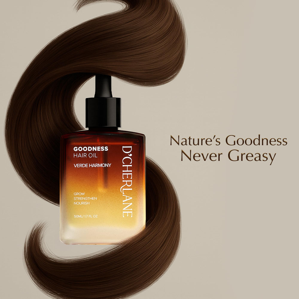 D'Cherlane huile cheveux légère non grasse — convient à tous types de cheveux.