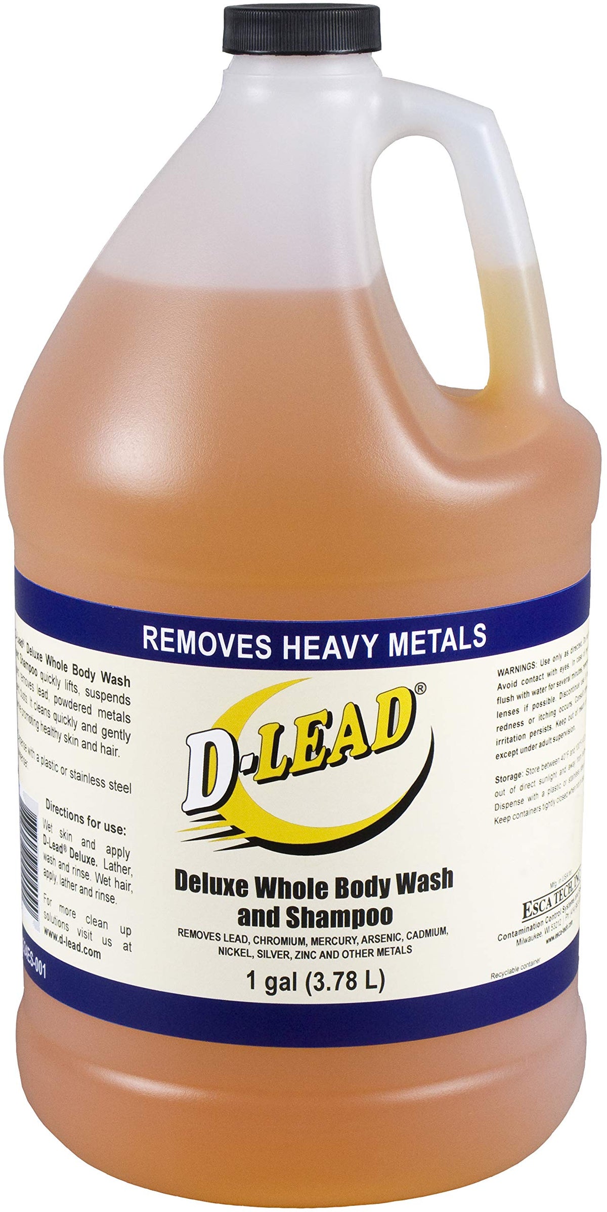 D-Lead Deluxe gel douche et shampoing corps, bouteille d'un galon, nettoie en douceur peau et cheveux