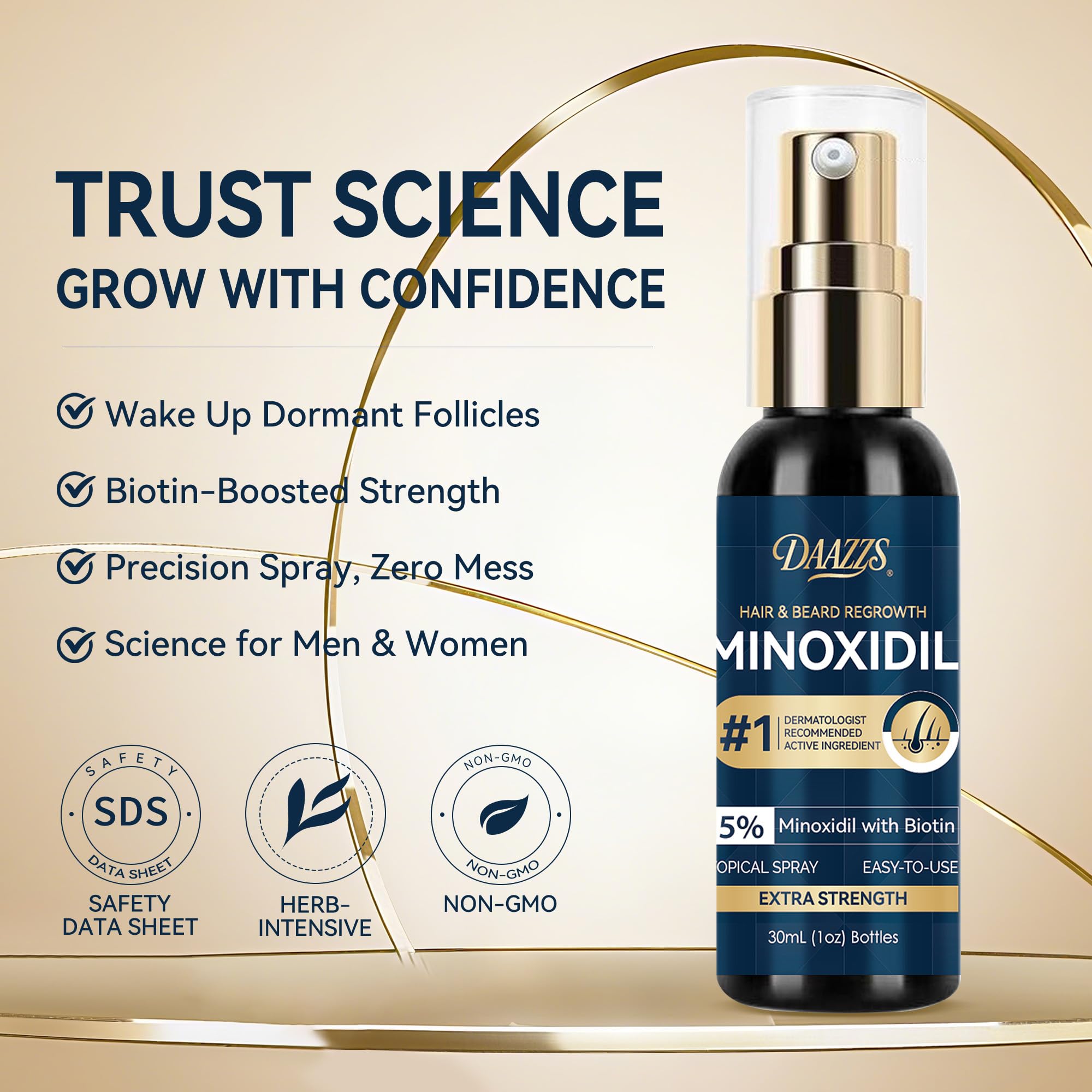 DAAZZS kit barbe et cheveux, zones clairsemées ciblées pour densité visuelle.