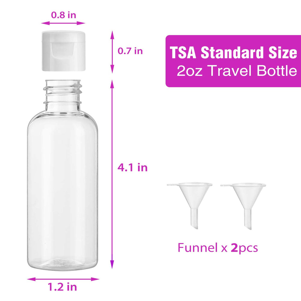 Ensemble Dabacc de 30 bouteilles transparentes 2oz prêt pour les echantillons