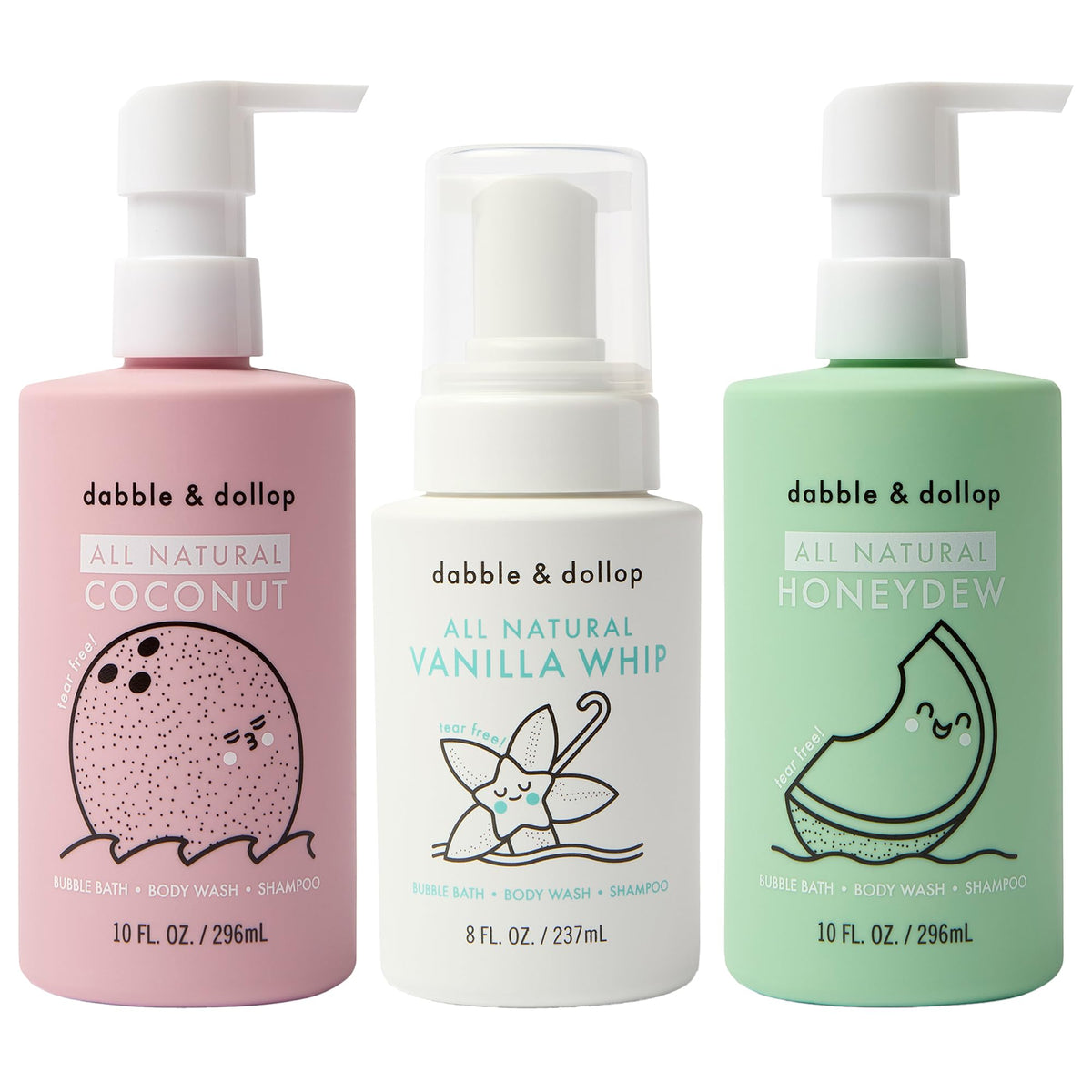 Dabble et Dollop lot plage bulle bain: parfum estival et moment ludique pour les enfants.