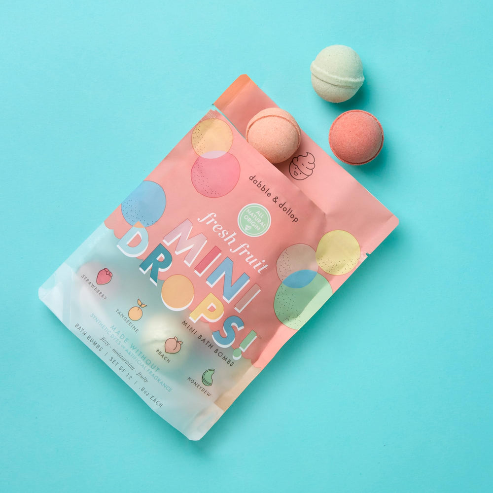 Gouttelettes pêche Dabble & Dollop pour une expérience aromatique douce.