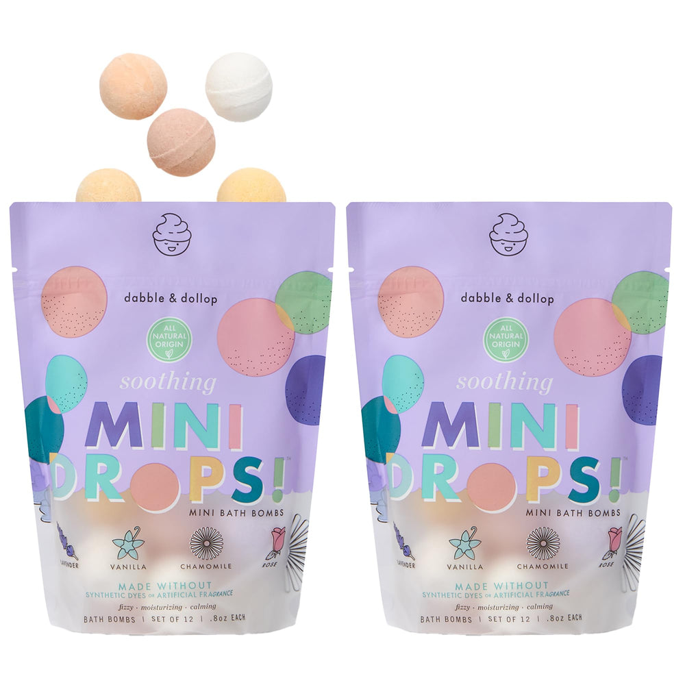 Dabble & Dollop mini boules bain rose – expérience sensorielle douce pour enfants.