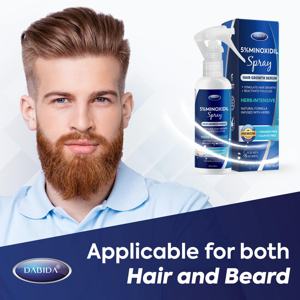 Biotine présente dans DABIDA Minoxidil soutenant les follicules capillaires.