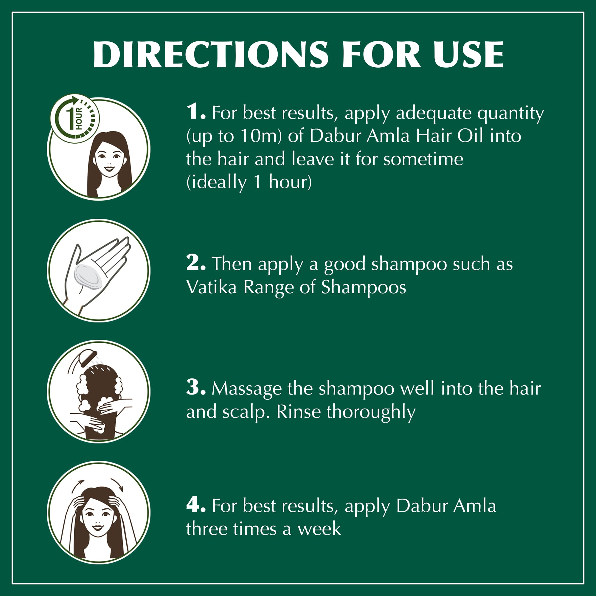Dabur Amla Hair Oil, application-soin, apaise le cuir chevelu et hydrate les racines.