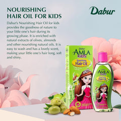 Huile Dabur Amla pour enfants, application douce et démêlage facilité.