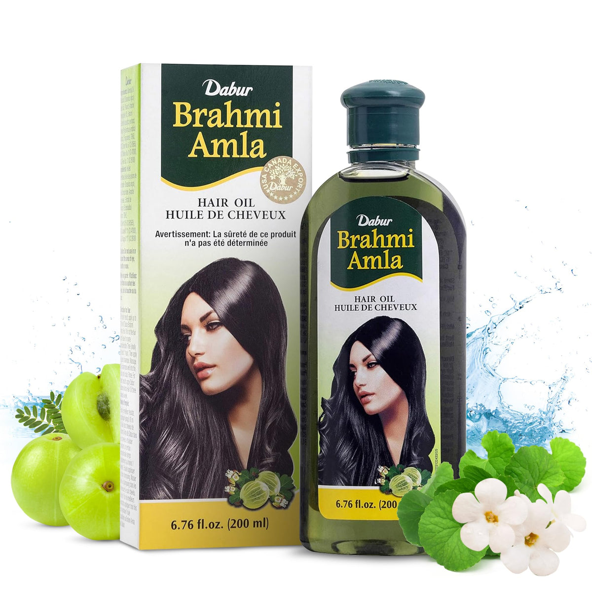 Dabur Brahmi Amla Hair Oil – flacon 200 ml, cheveux plus forts et brillants.