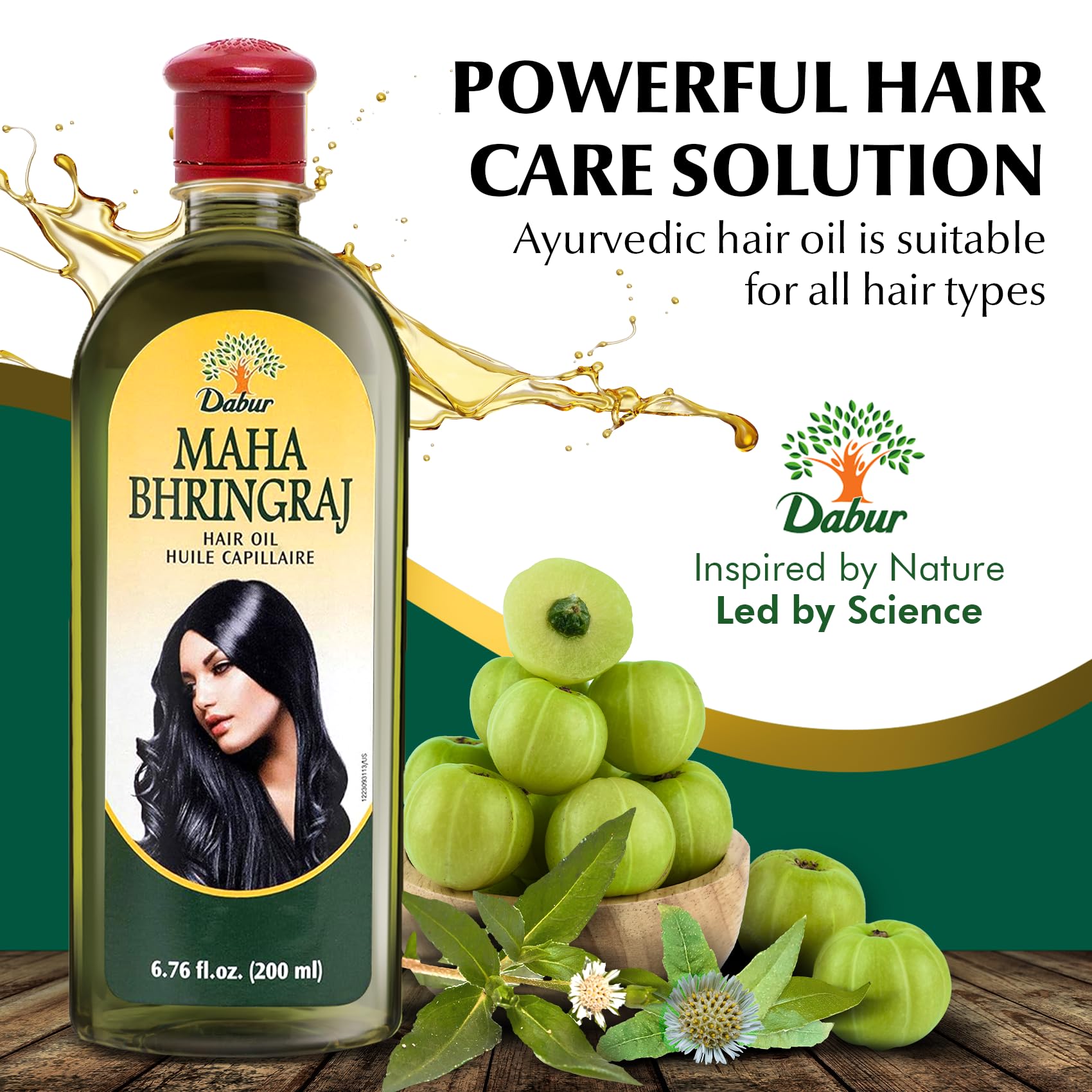 Massage sur cuir chevelu avec Dabur Maha Bhringraj pour revitaliser les cheveux