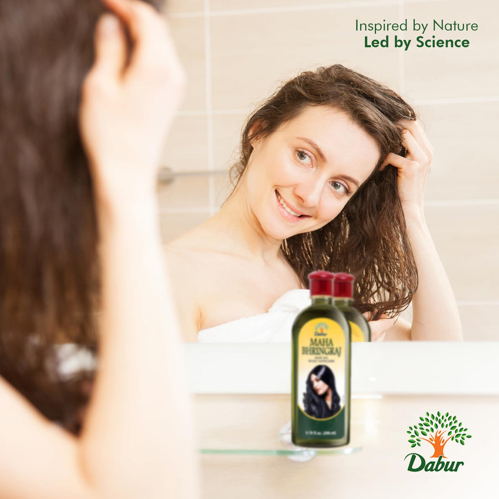 Bouteille Dabur Maha Bhringraj 200 ml pour une routine régulière