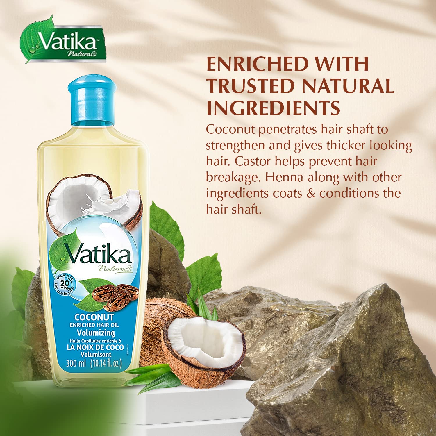 Dabur Vatika Naturals huile coco enrichie – brillance et douceur
