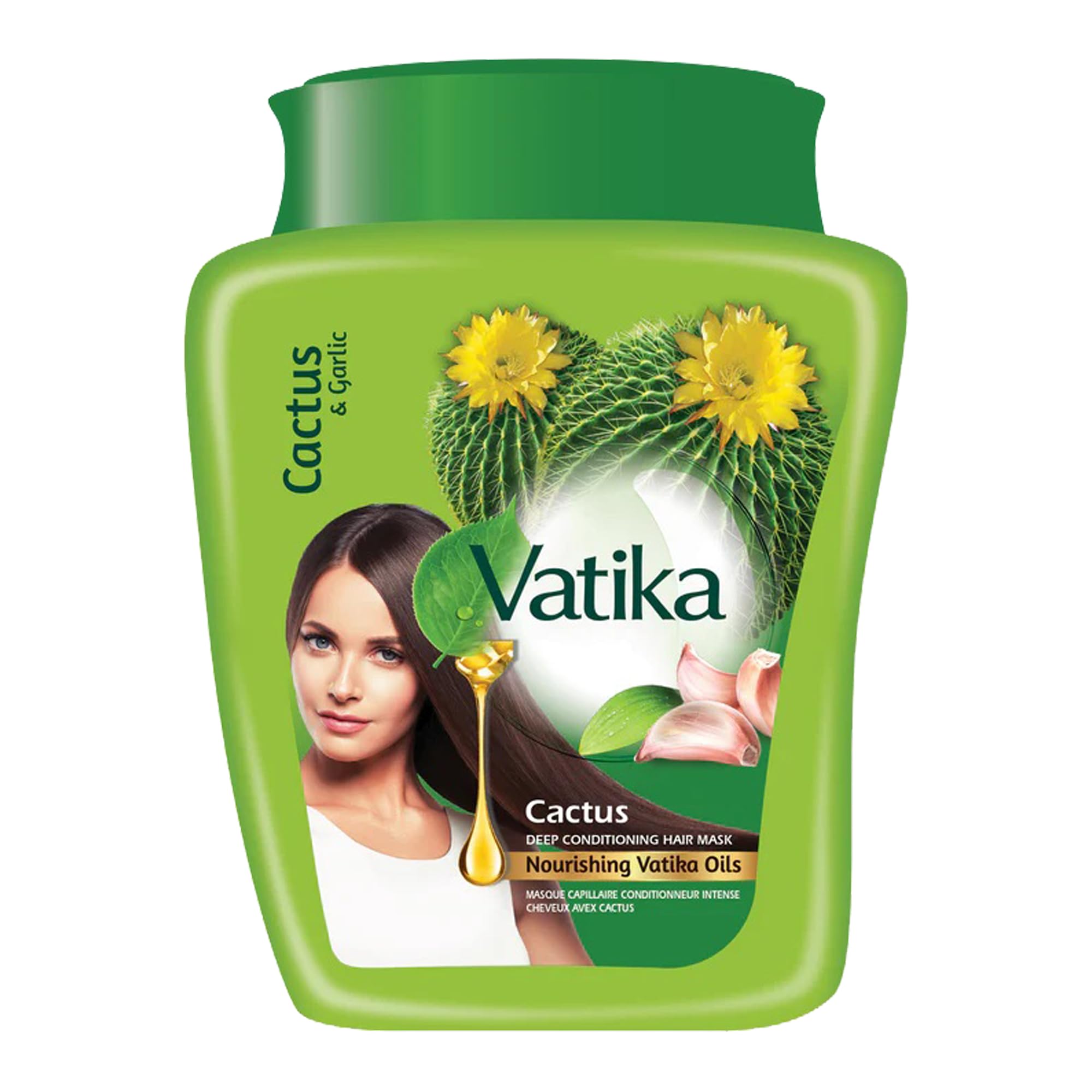 Dabur Vatika Naturals masque huile chaude avec cactus et ail, hydratant et revitalisant.