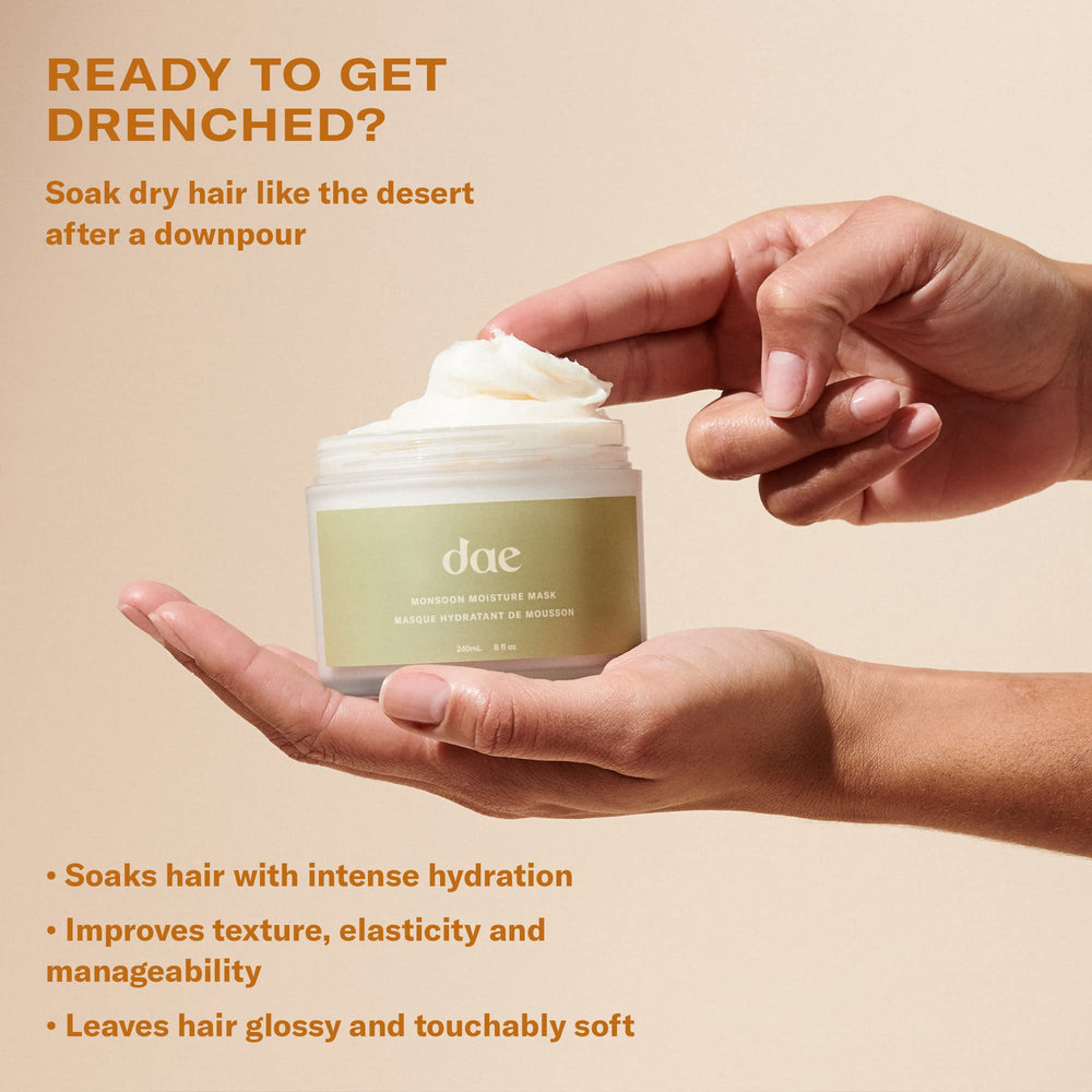 DAE Monsoon Moisture Mask – beurre de cacao apportant nutrition et renforcement.