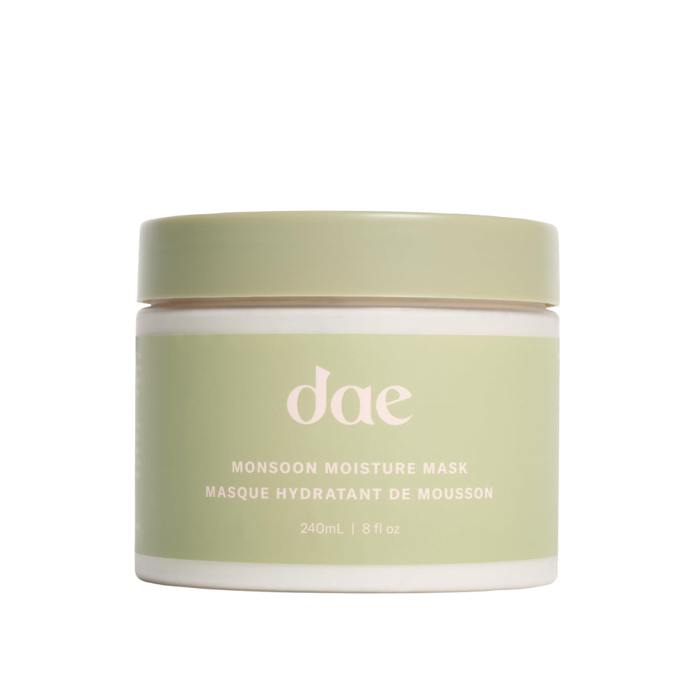 DAE Monsoon Moisture Mask – bouteille visible, hydratation intense pour cheveux.