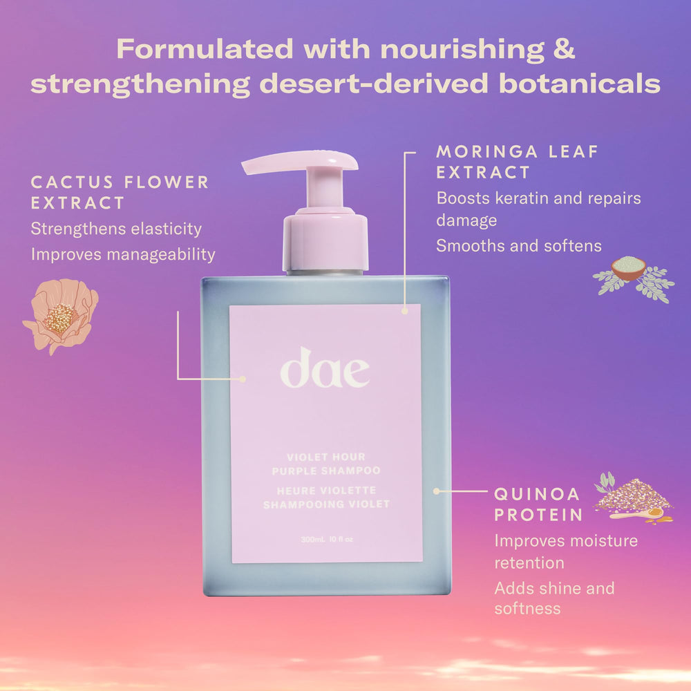 DAE Shampooing Violet Heure – application sur cheveux mouillés par les mains