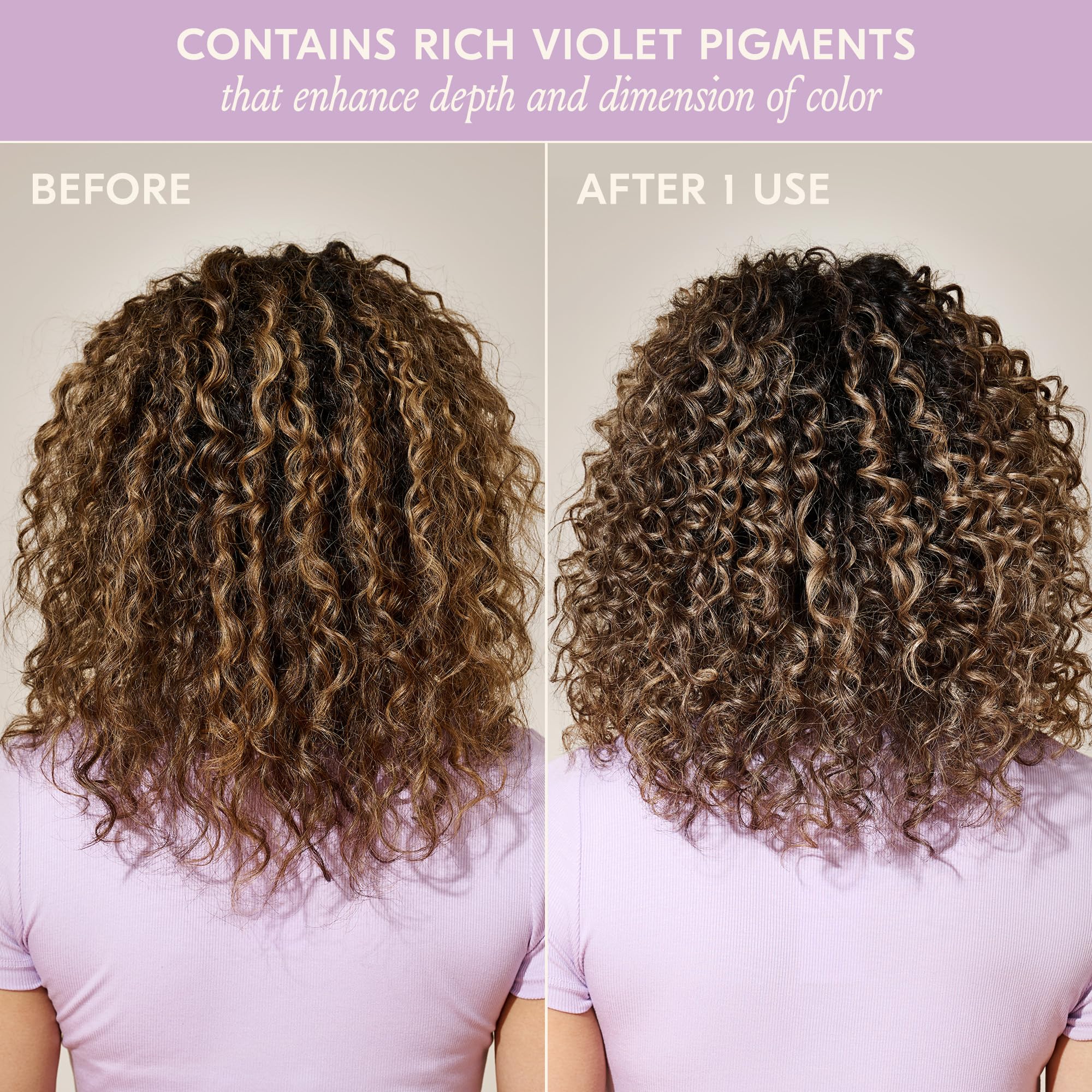 DAE Shampooing Violet Heure – présentation avant-après potentiel sur couleur