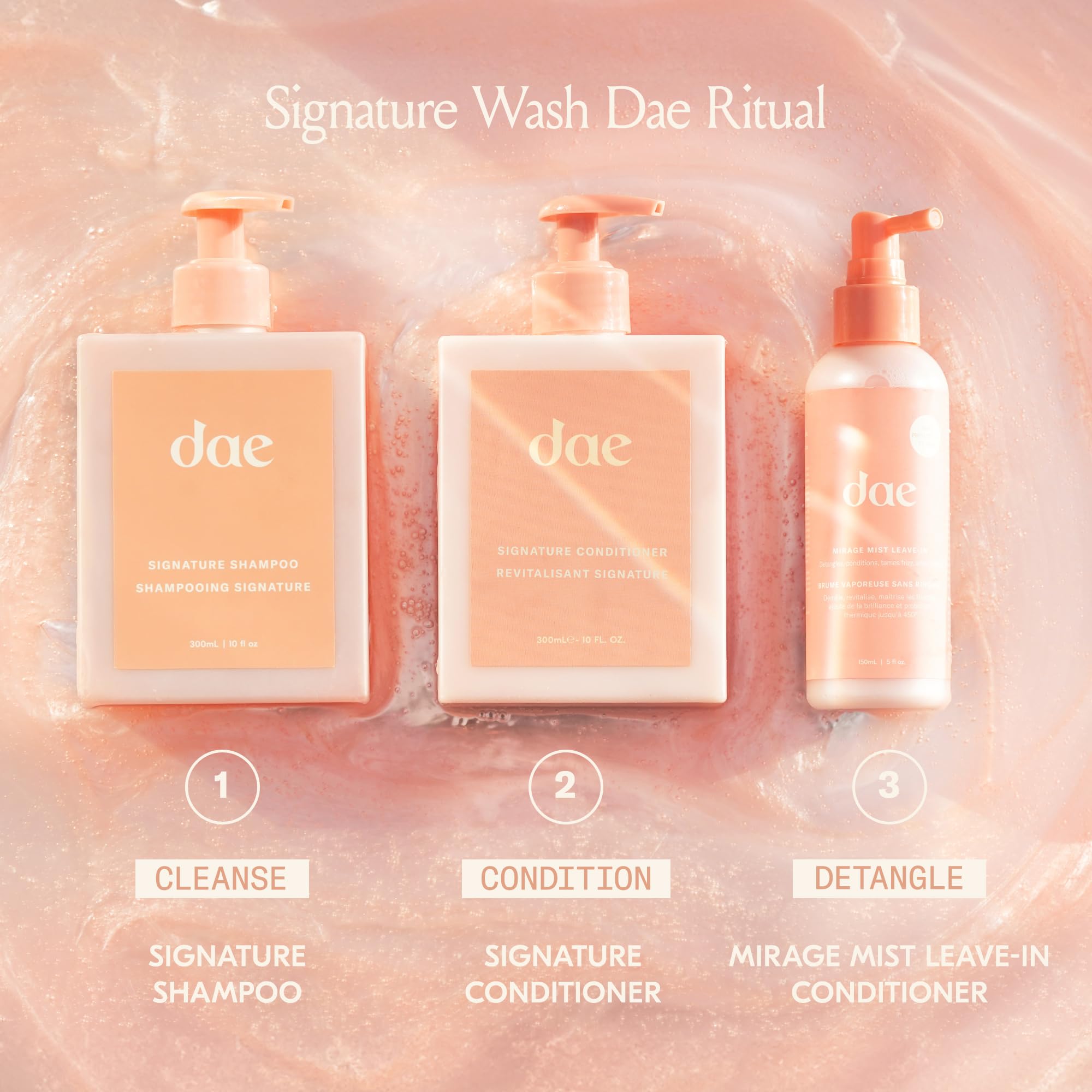 DAE Signature Shampoo, texture crémeuse et mousse agréable pour une routine agréable.
