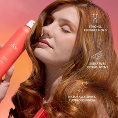 Utilisation en main: aerosol coiffant pour une application facile.