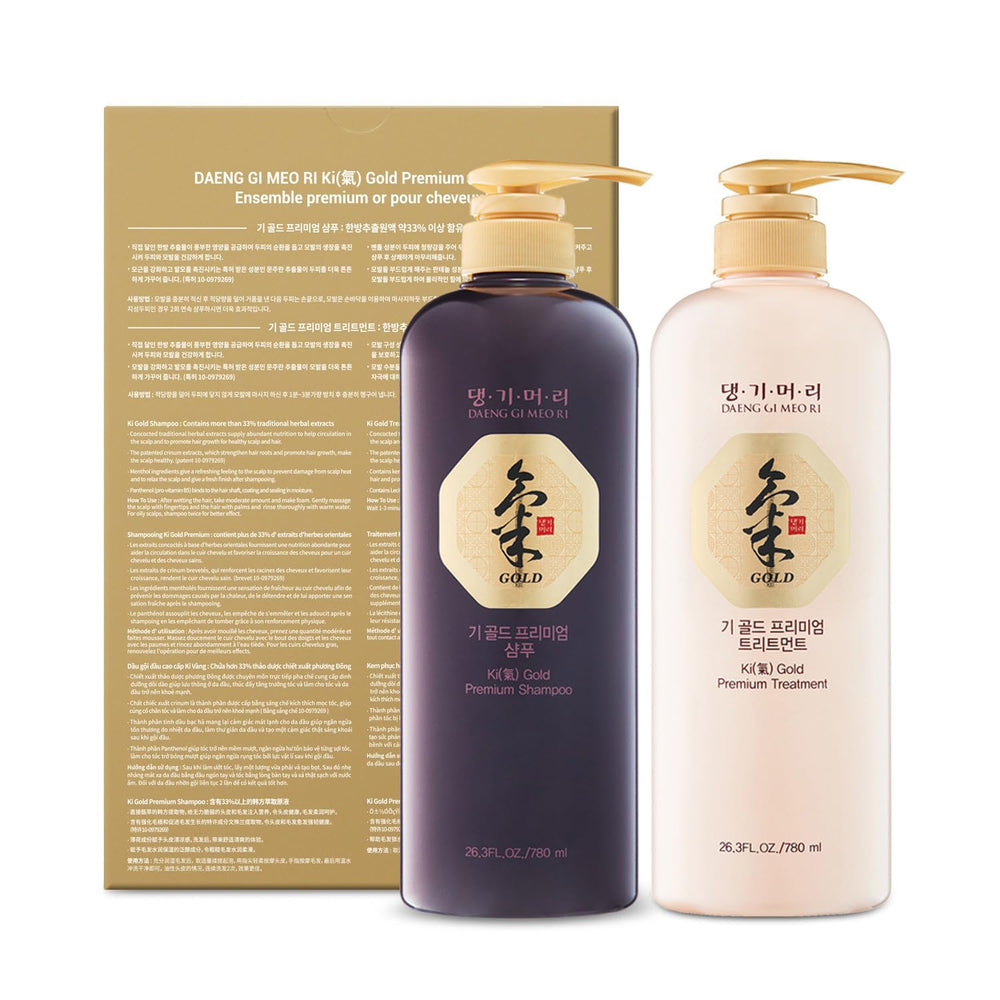 Daeng Gi Meo Ri Ki Gold: après-shampooing assorti, douceur et démêlage facilités.