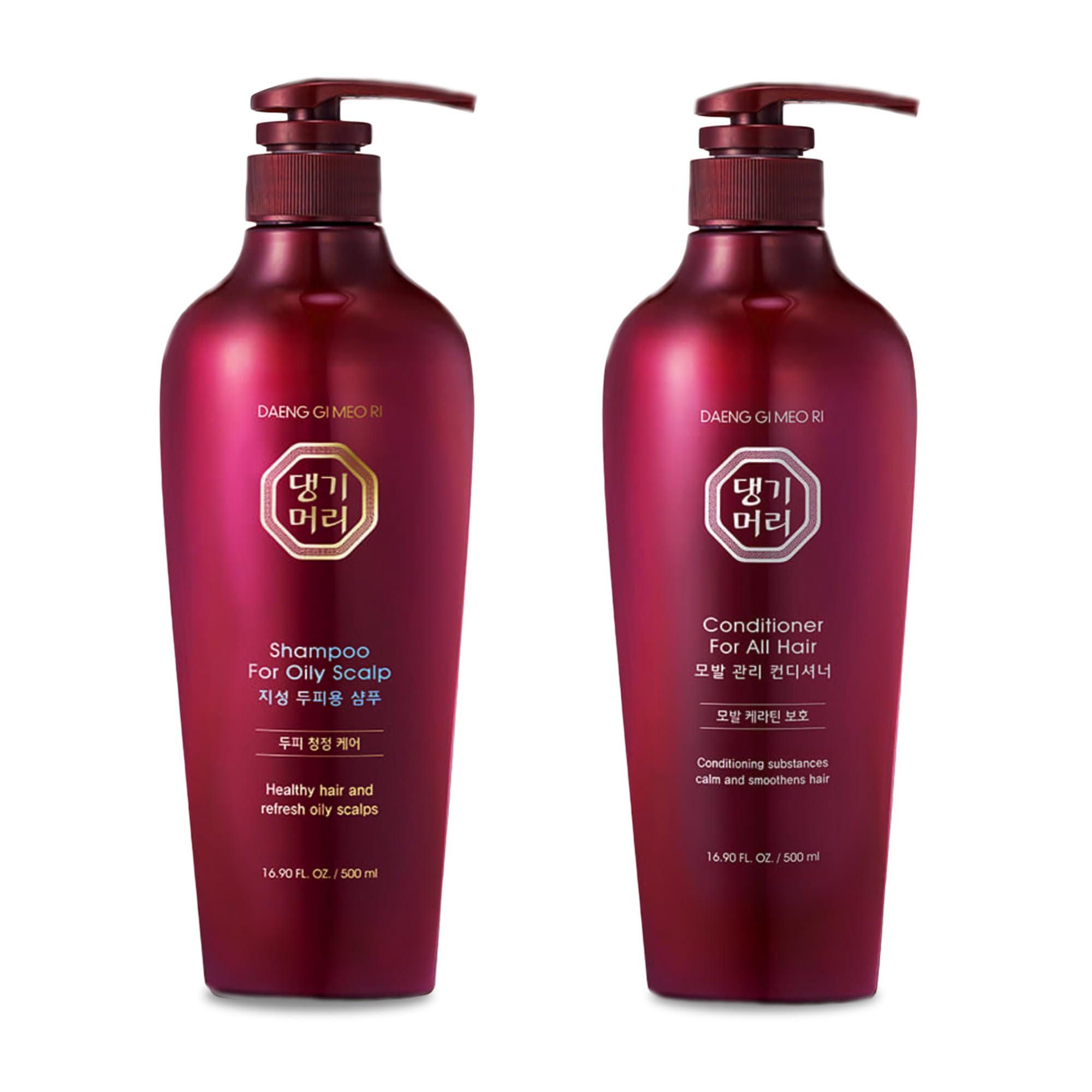 Daeng Gi Meo Ri ensemble shampoing et conditionneur, bouteilles visibles, fraîcheur durable.