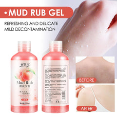 Texture veloutée du gommage DafPrauy boue pêche pour exfolier efficacement.