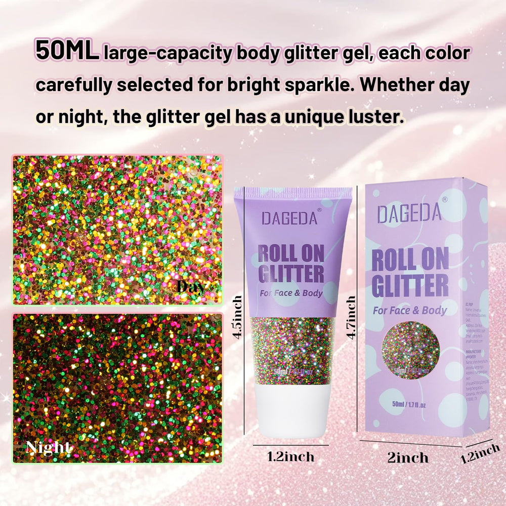DAGEDA Roll-on Paillettes facile à enlever à l’eau