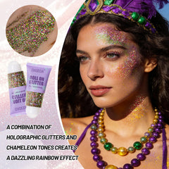 DAGEDA Roll-on Paillettes sur cheveux et peau, brillance festive