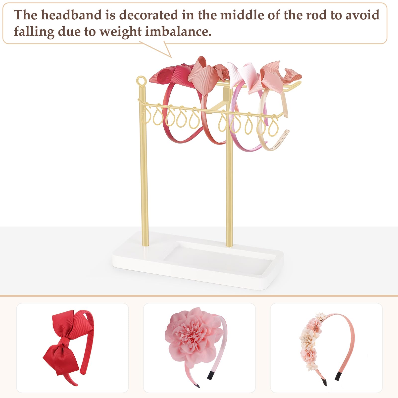 Dahey porte-bandeaux grande capacite, organise scrunchies et clips efficacement.