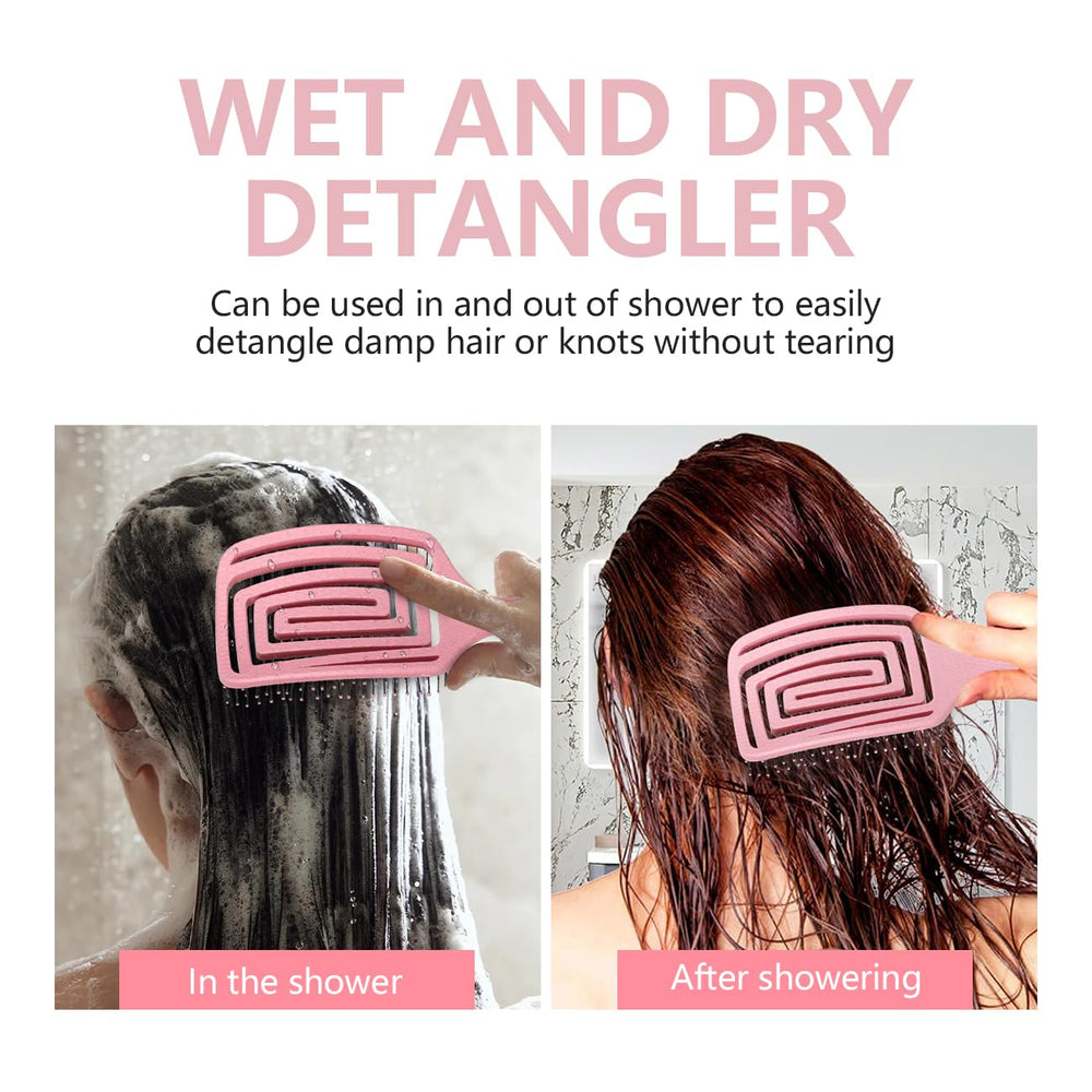 Daily Gard brosse demelante couleur rose, outil polyvalent pour cheveux mouilles et secs