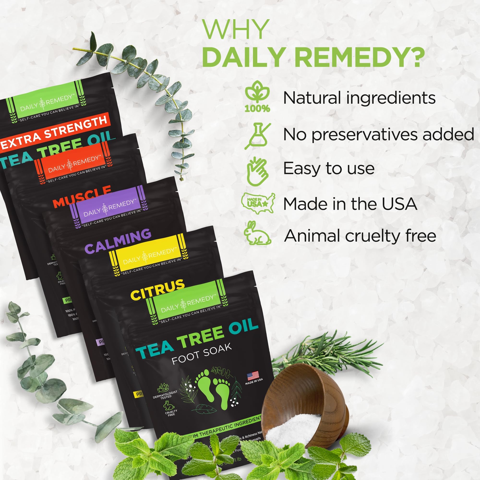 DAILY REMEDY bAIN-pieds sels epsom: relaxation et confort des pieds