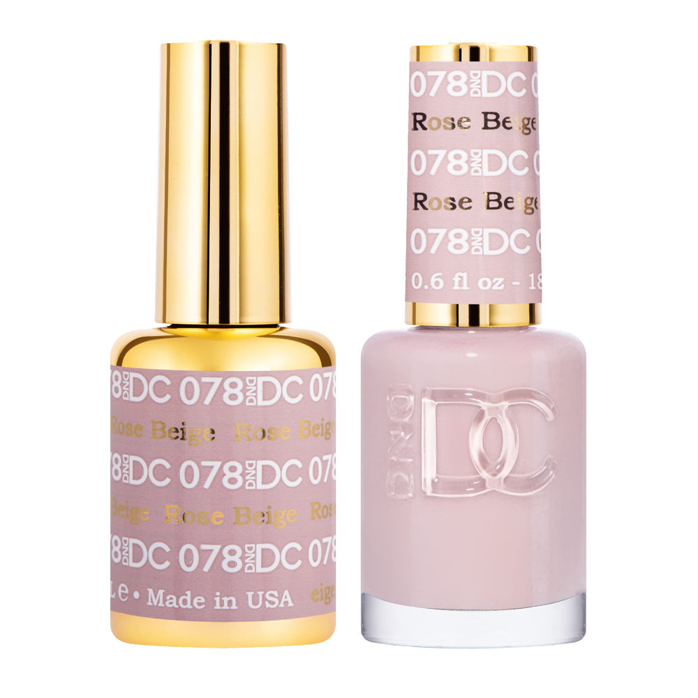 Coffret DAISY DND: boîte duo vernis gel Rose Beige 078 pour manucure ciblée.
