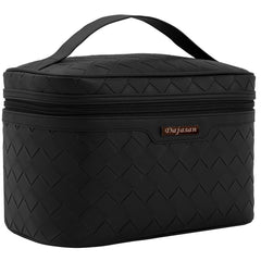 Trousse de maquillage Dajasan noir à grande capacité, parfaite pour voyager.