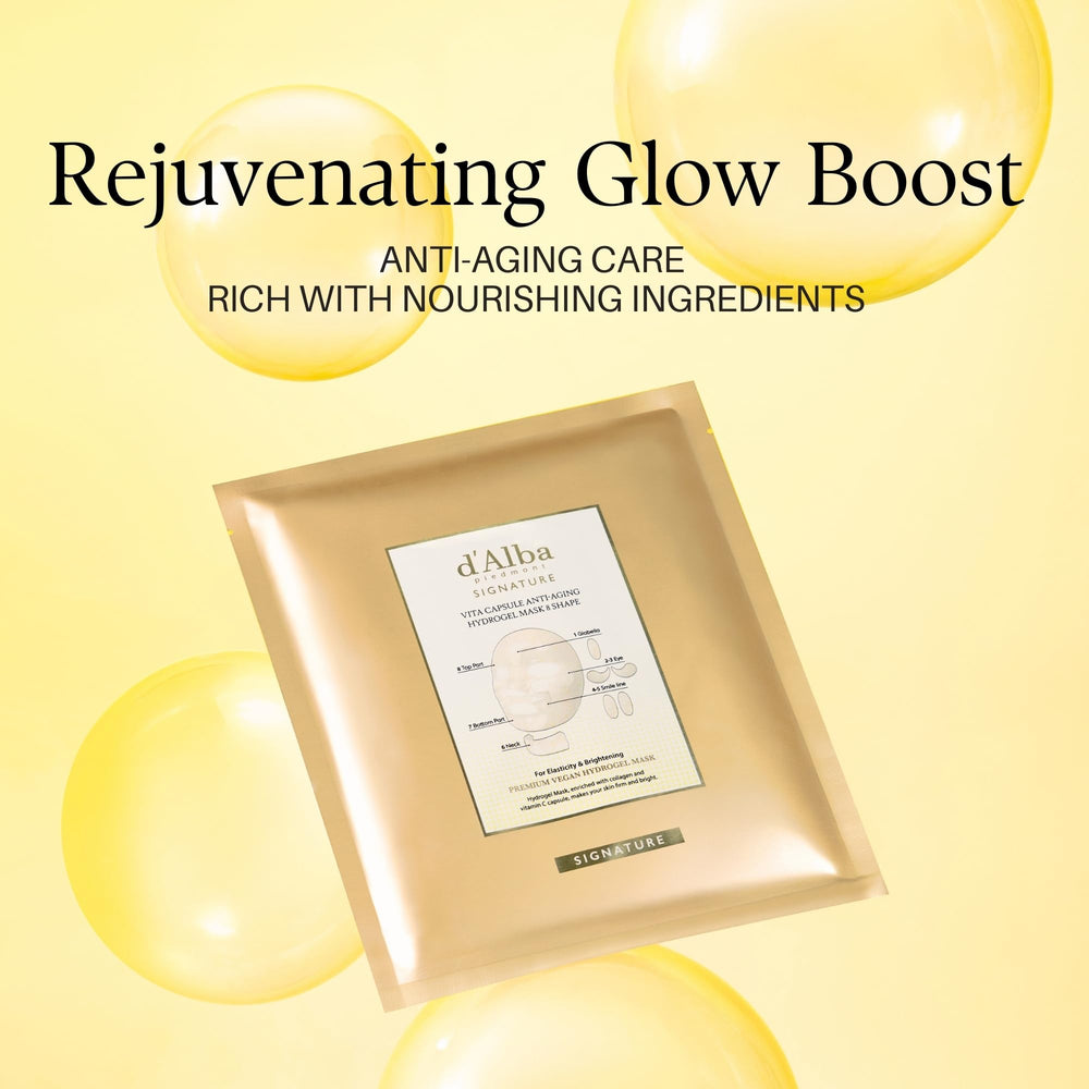 Masque hydrogel 8-formes de d'alba Piedmont – amélioration de l'élasticité et du confort.
