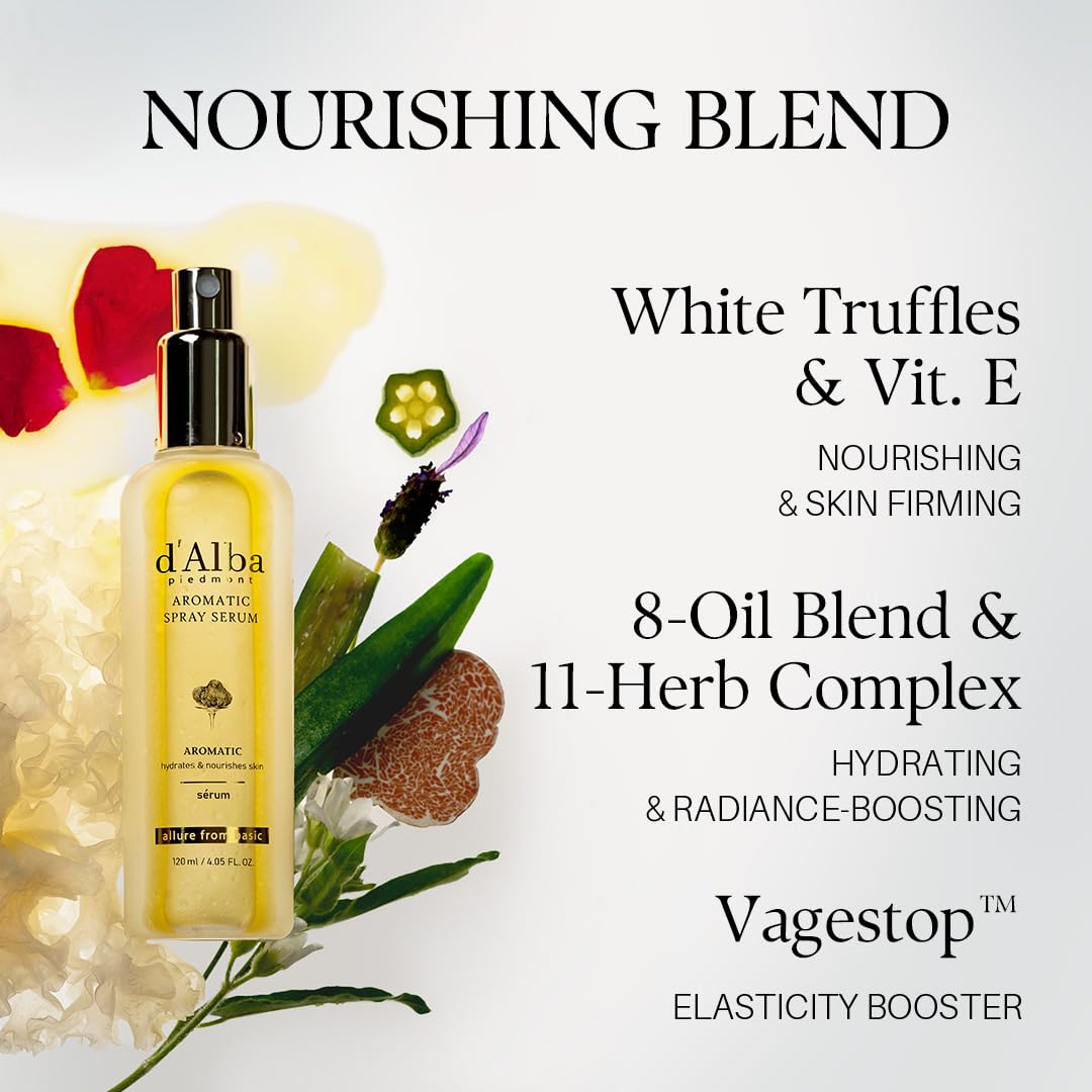 d'alba Piedmont – Trufferol et Rose Water soutiennent l’élasticité et la vitalité cutanée.