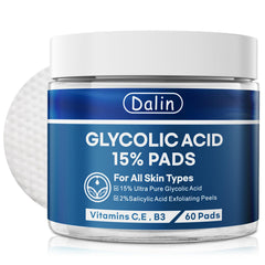Dalin Glycolic Pads sur le visage pour exfolier en douceur et éclaircir le teint