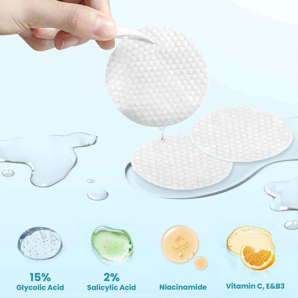 Pads texturés non tissés prêtes à l’application sur le visage