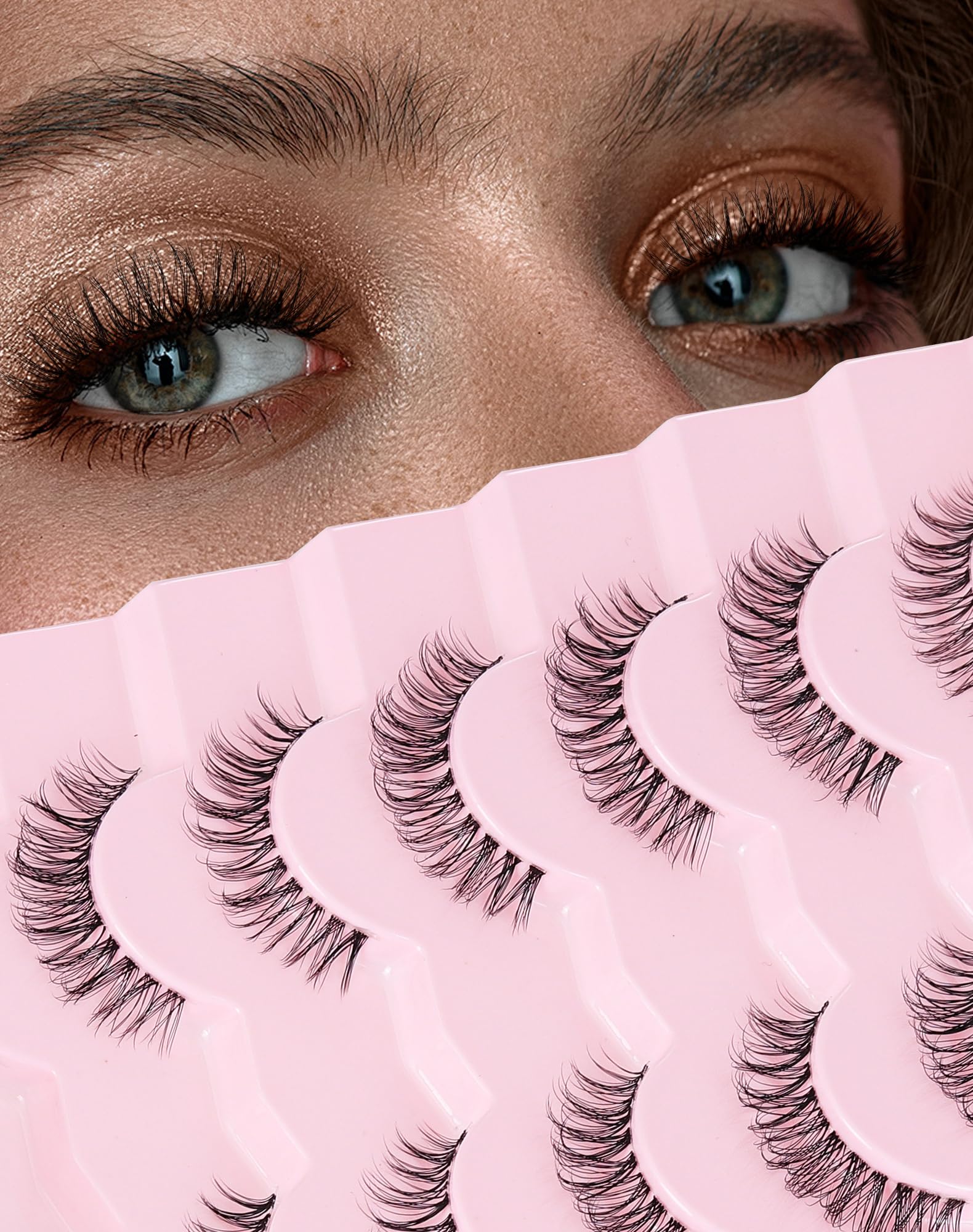 Cils DALLAIS, bandes naturelles, ensemble sept paires pour un regard discret et sophistiqué.
