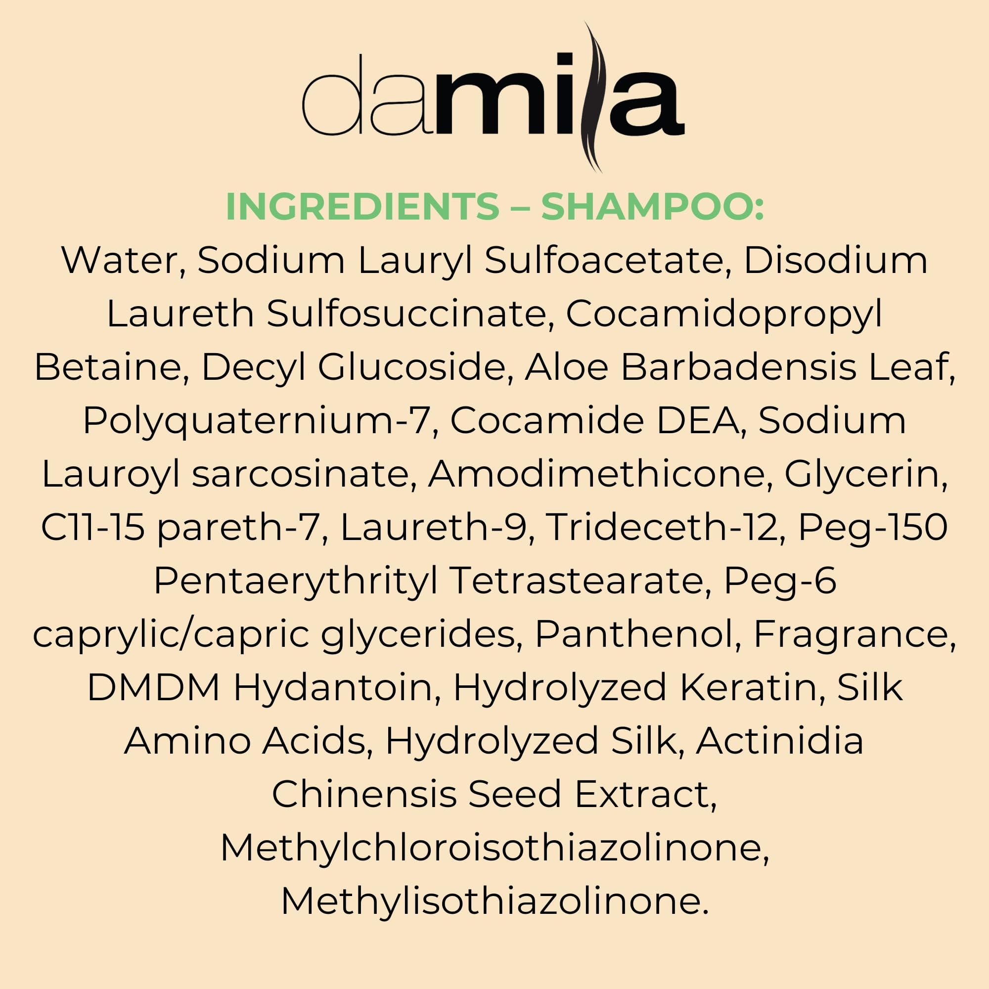Damila Utilisation quotidienne adaptée à tous types de cheveux et teintes.