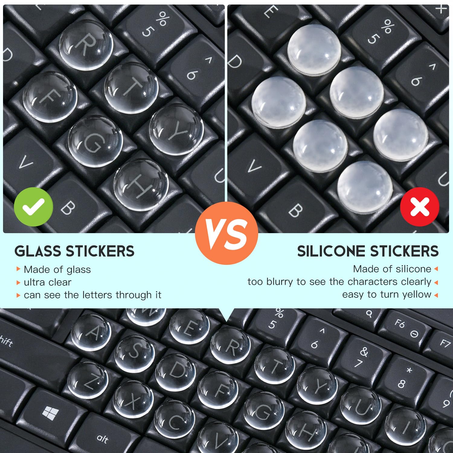 DAMMOMKO stickers en verre transparent protègent les ongles tout en offrant une frappe fluide.