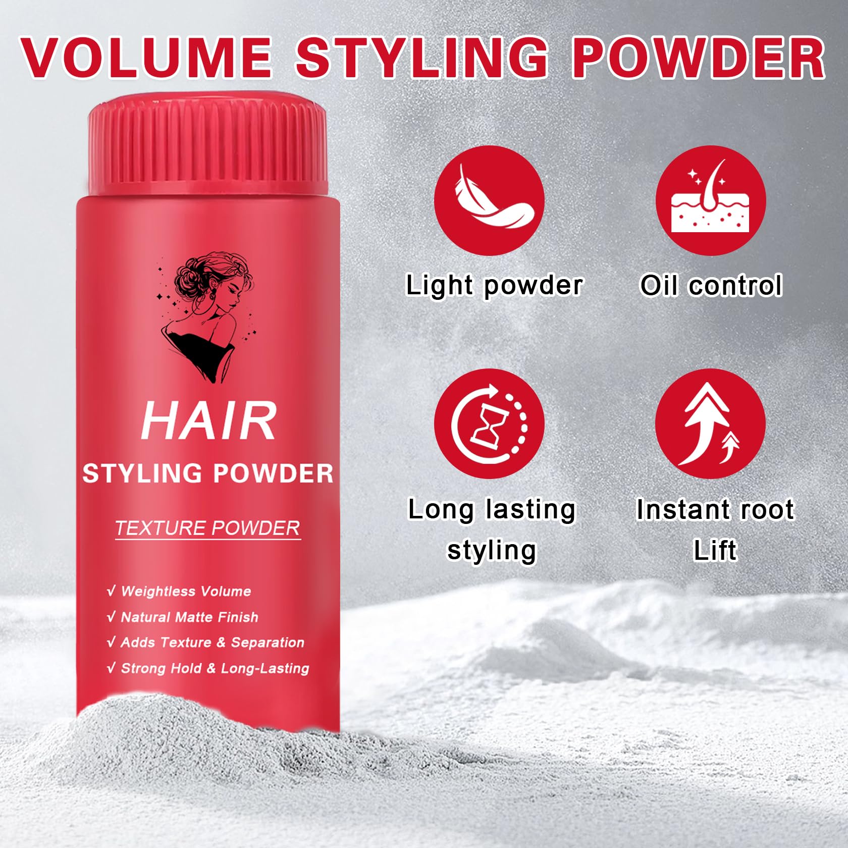 DAMUSI poudre texture cheveux format compact idéal pour voyage