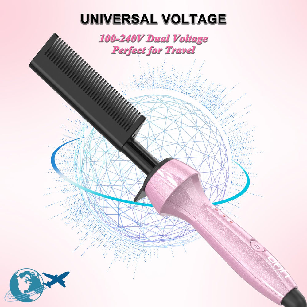 DAN Technology peigne thermique 500F rose temperature reglable pour tous les cheveux