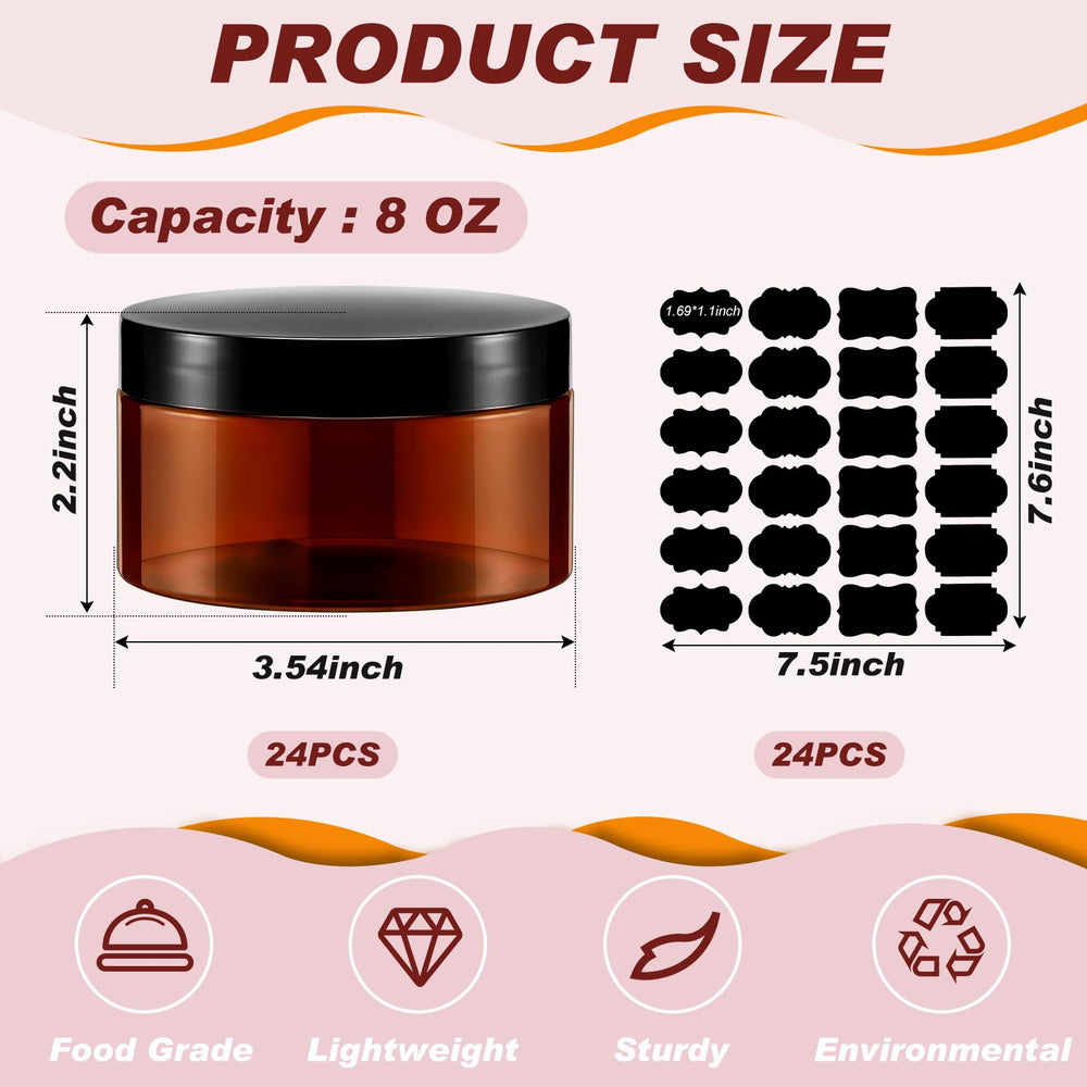 Pot ambré Dandat 8oz avec couvercle étanche pour éviter les fuites.
