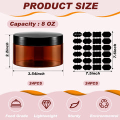 Pot ambré Dandat 8oz avec couvercle étanche pour éviter les fuites.