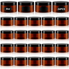 Pot ambré Dandat 8oz avec étiquettes pour identifier rapidement le contenu.