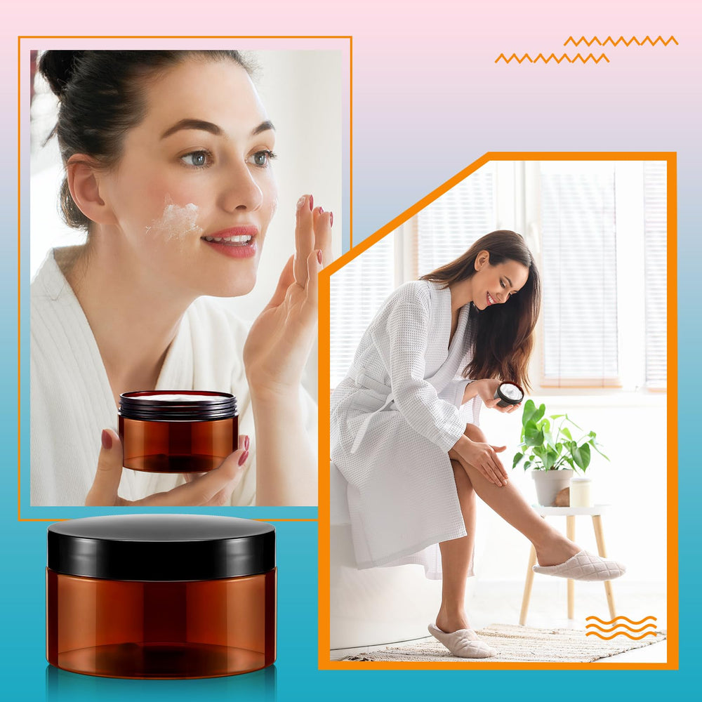 Pot ambré Dandat 8oz usage cosmétique, slime et bricolage bien protégé.
