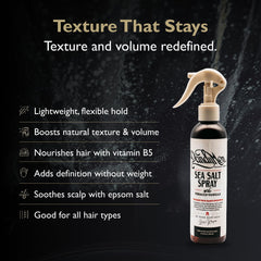 DandyMen brume sel de mer: effet plage sur les cheveux et volume accru.