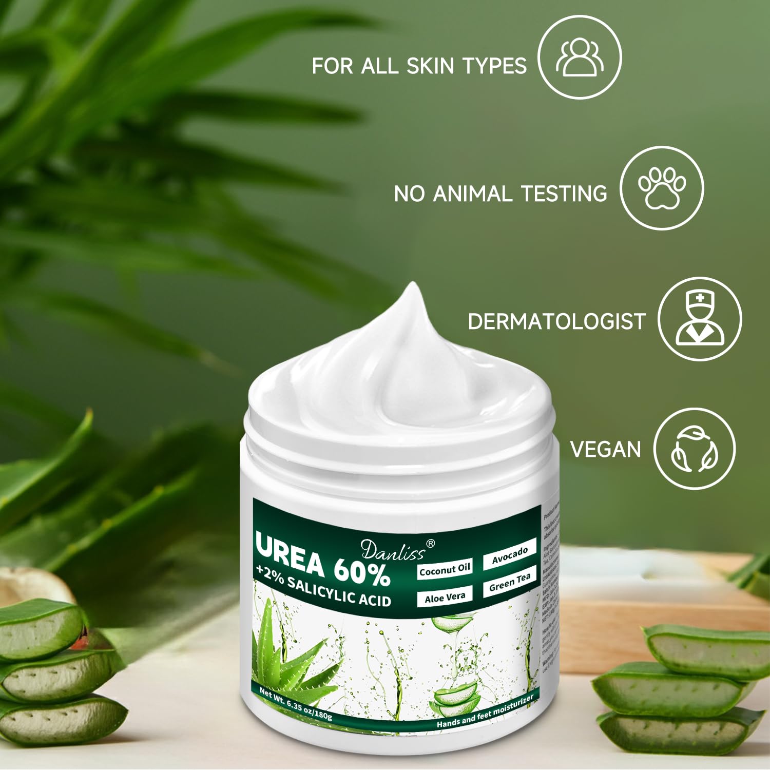 Danliss Crème Urée 60% application quotidienne sur talons.