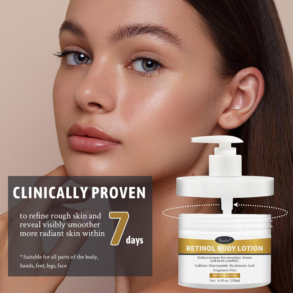 Sans parfum Danliss Retinol, emballage sobre adapté aux peaux sensibles.