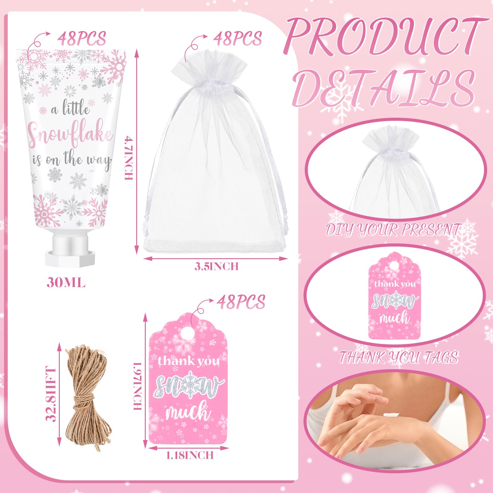 Dansib hand cream featuring eucalyptus leaves design adds elegant party flair